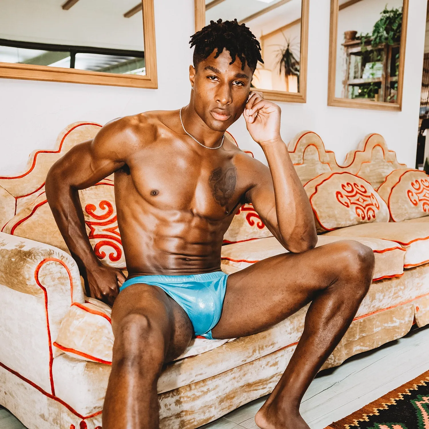 Shiny Metallic Swim Briefs