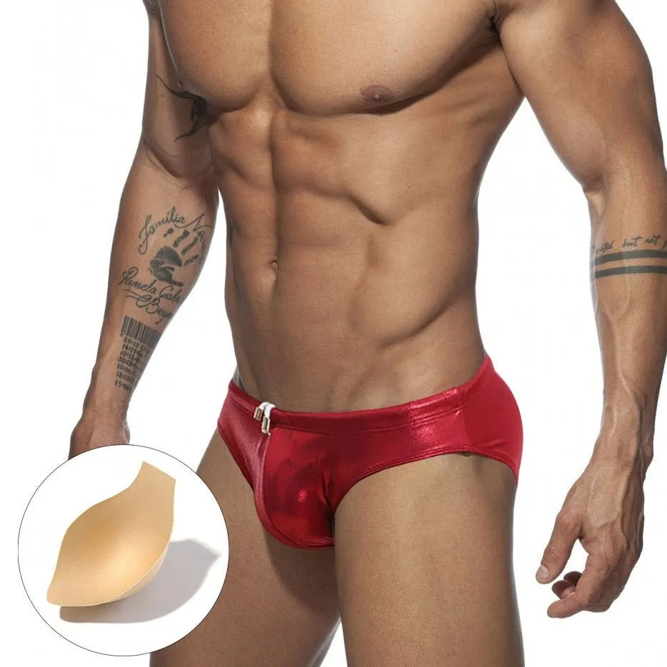 Shiny Metallic Swim Briefs