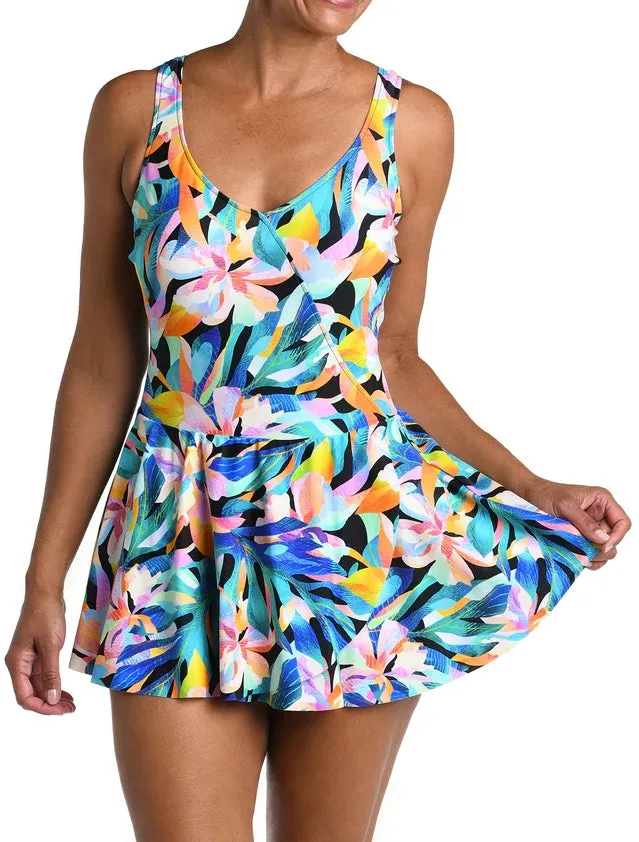 Sunset Isle Surplice Swim Dress One Piece