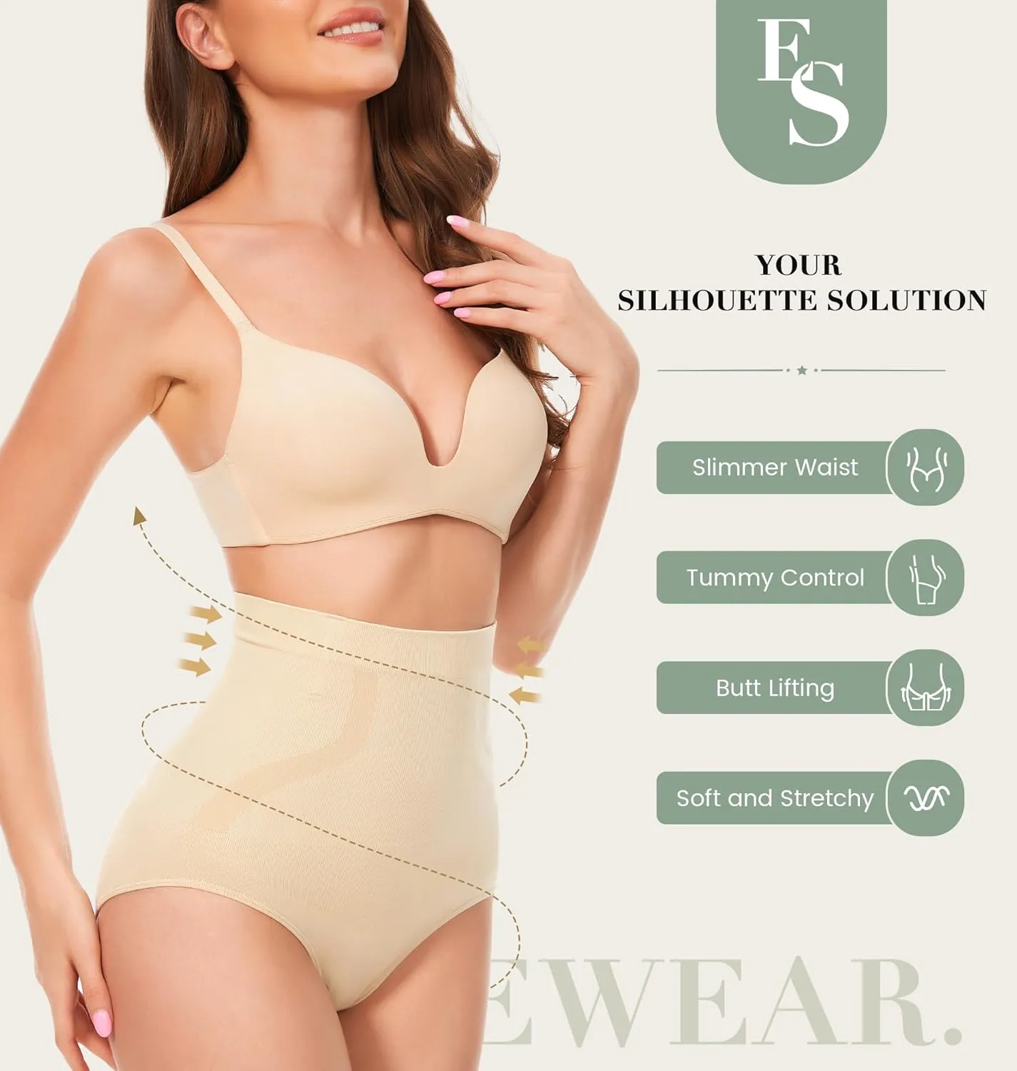 Tummy Control Underwear - High Waisted Body Shaper Panties Seamless Shapewear Compression Briefs for Women