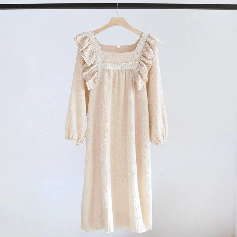 Women Long Dress With Square Neck